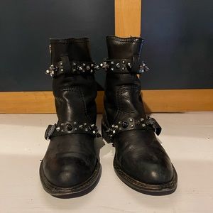 Sam Edelman Adele Leather spiky moto boots